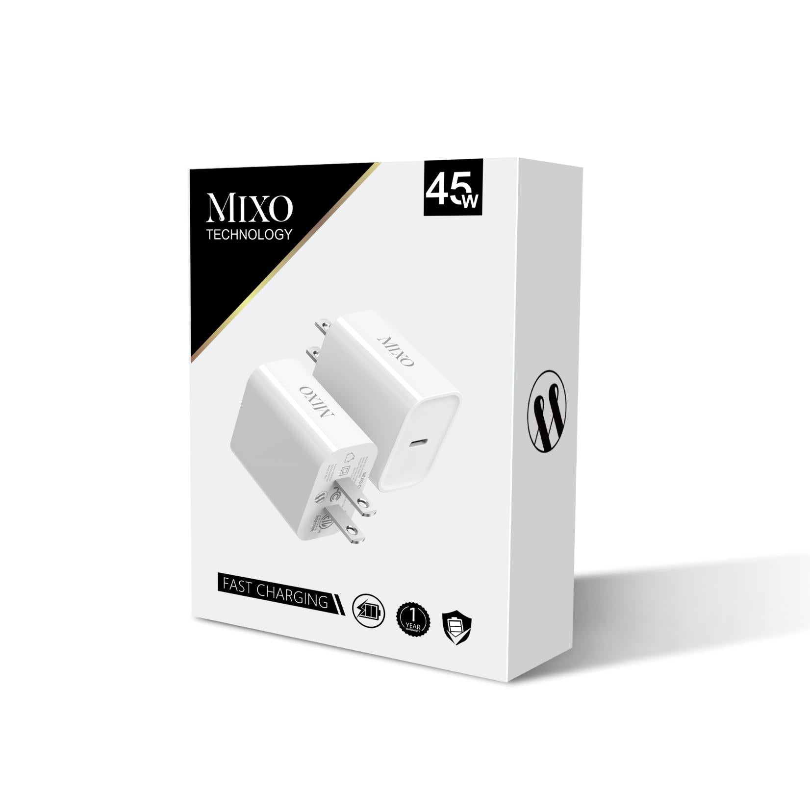 Cargador MIXO 45W USB-C – Rápido, Seguro y Premium