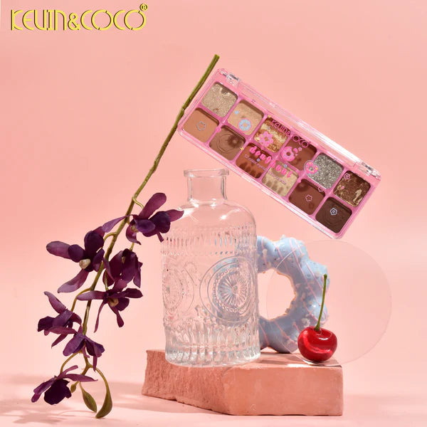 Paleta de Sombras 12 Tonos – Colores Intensos y Duraderos