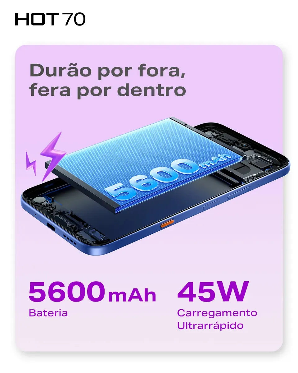 Infinix Hot 70 256GB 4GB RAM – Potencia, batería y almacenamiento para tu día a día