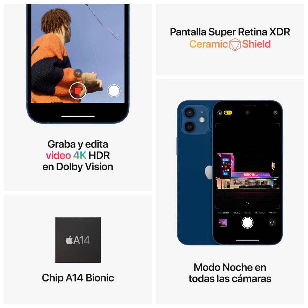 iPhone 12 – 128GB – Lila – Equipo de Exhibición · Rendimiento Total
