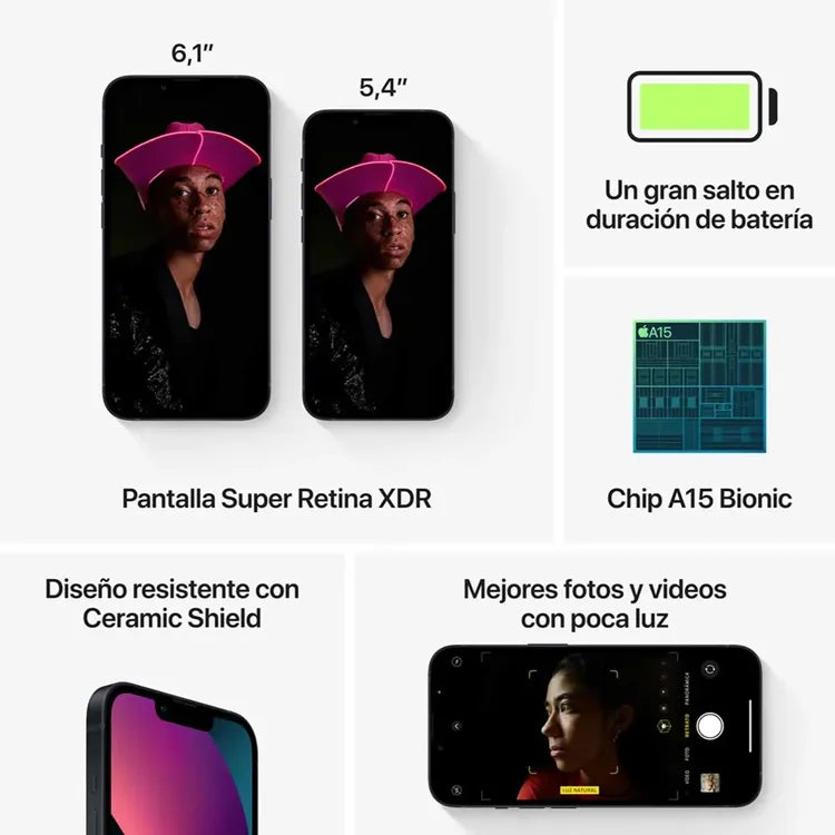 iPhone 13 128GB Azul – Pantalla OLED, Cámara Dual